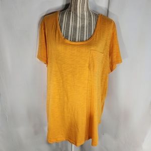 Urban Diction Orange-Yellow Short Sleeve Pocket Tee Plus Size 2X